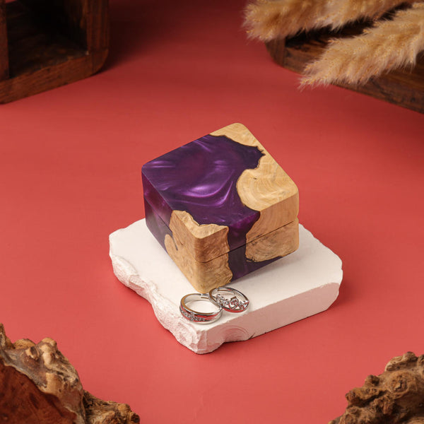 Square Resin Double Ring Box
