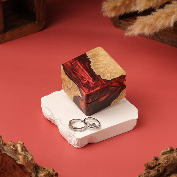 Square Resin Double Ring Box