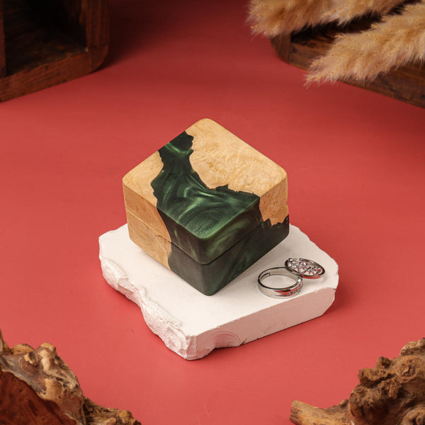 Square Resin Double Ring Box