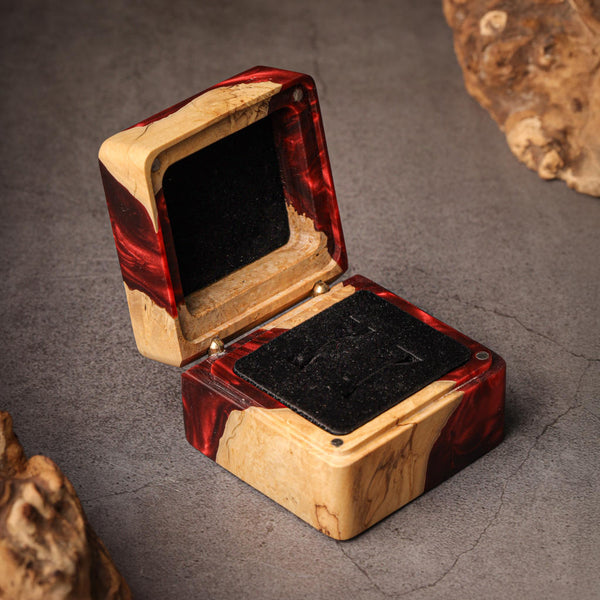 Square Resin Double Ring Box