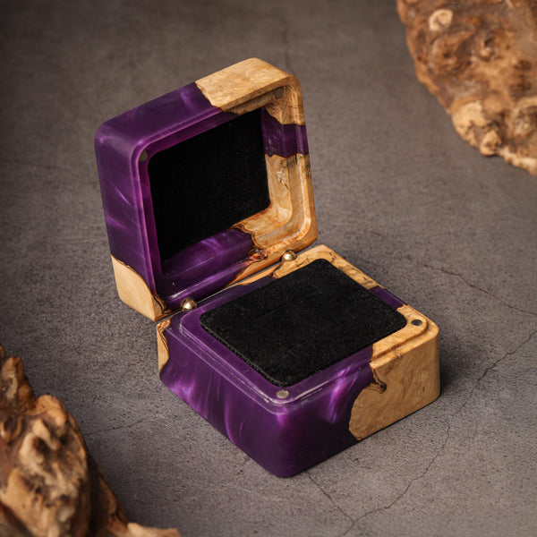 Square Resin Double Ring Box