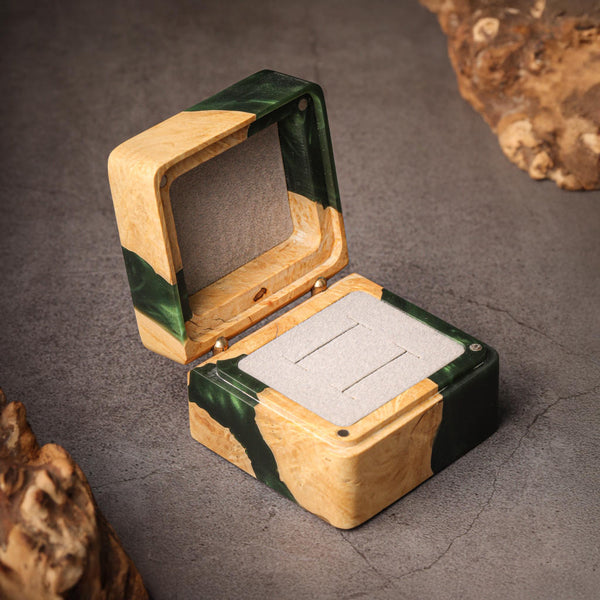 Square Resin Double Ring Box