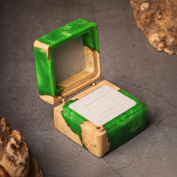 Square Resin Double Ring Box