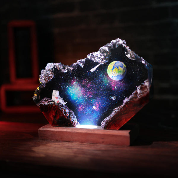 The Earth and Astronaut Epoxy Lamp Ver 2