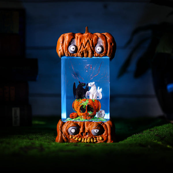 Toothless and Light Fury Halloween Lamp
