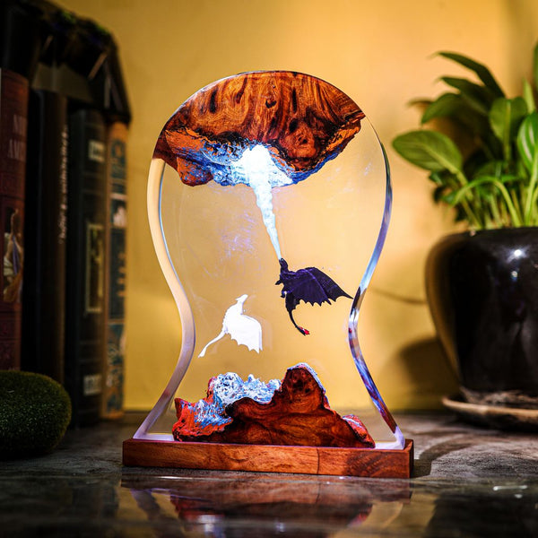 Toothless and Light Fury Headphone Stand & Lamp