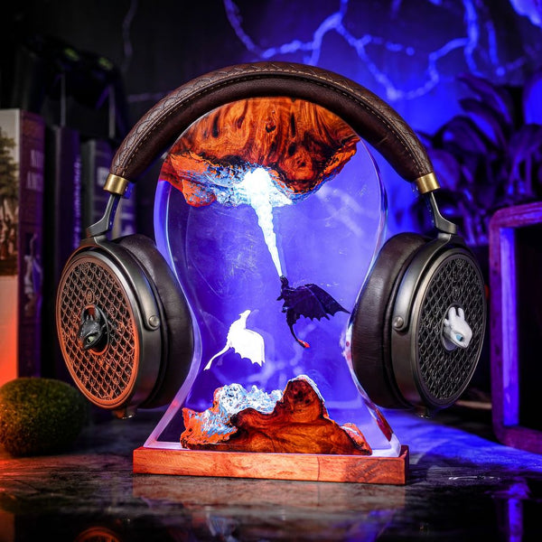 Toothless and Light Fury Headphone Stand & Lamp