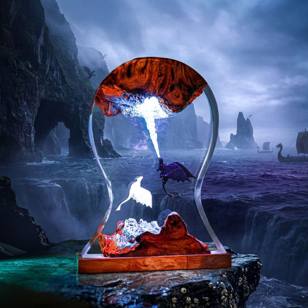 Toothless and Light Fury Headphone Stand & Lamp