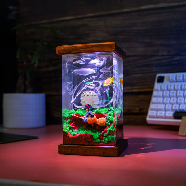 Totoro and Kiki Epoxy Night Light