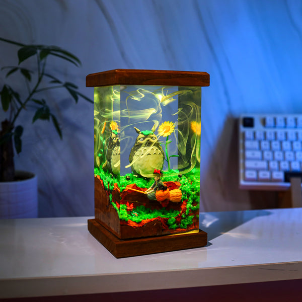 Totoro and Kiki Epoxy Night Light