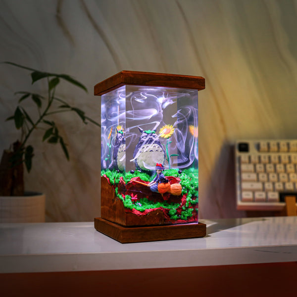 Totoro and Kiki Epoxy Night Light