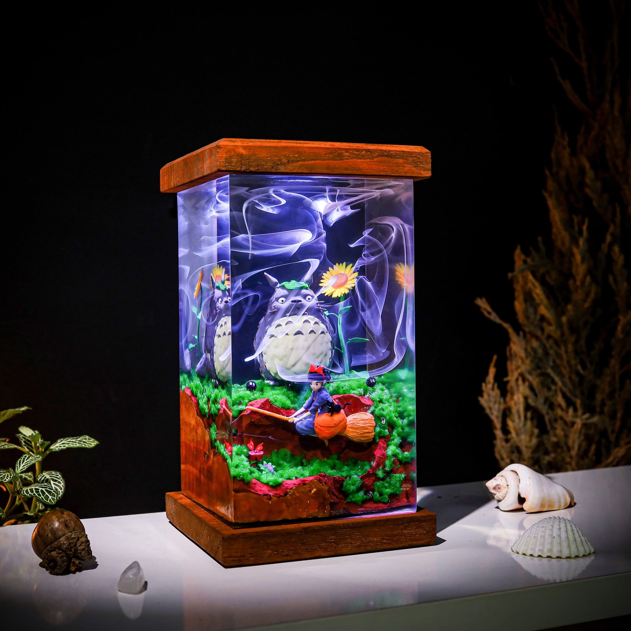 Totoro and Kiki Epoxy Night Light