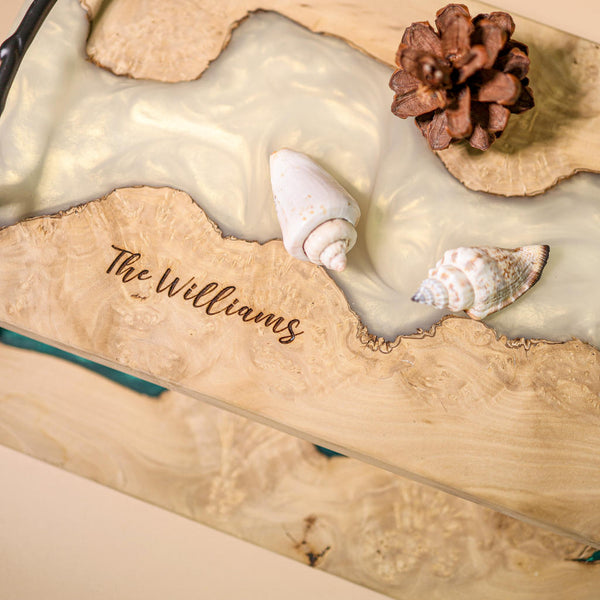 White Walnut Epoxy Resin Cheese Tray