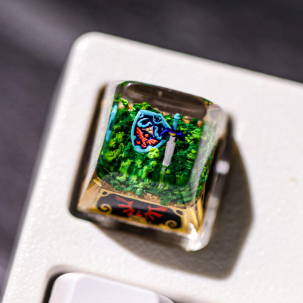 Zelda Hylian Shield and Master Sword Keycap