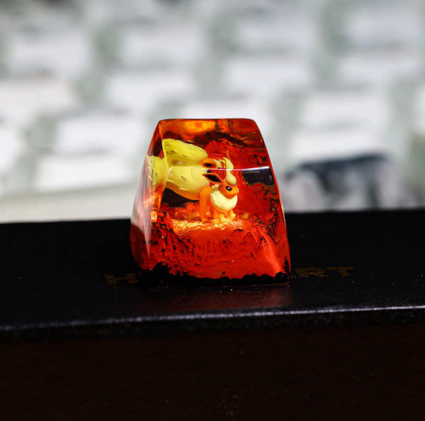 Flareon Pokemon artisan keycap