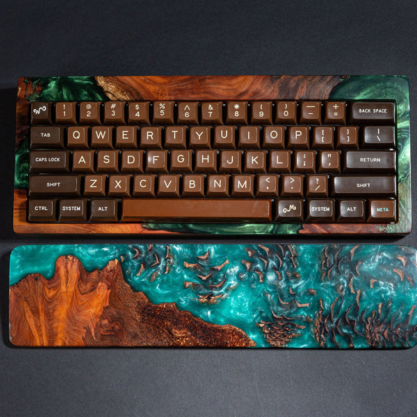 Turquoise Resin and Wood wrist rest