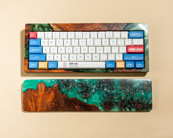 Turquoise Resin and Wood wrist rest