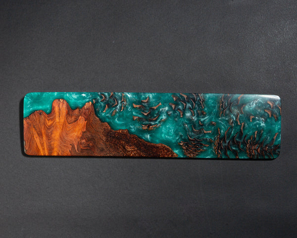 Turquoise Resin and Wood wrist rest
