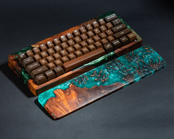 Turquoise Resin and Wood wrist rest