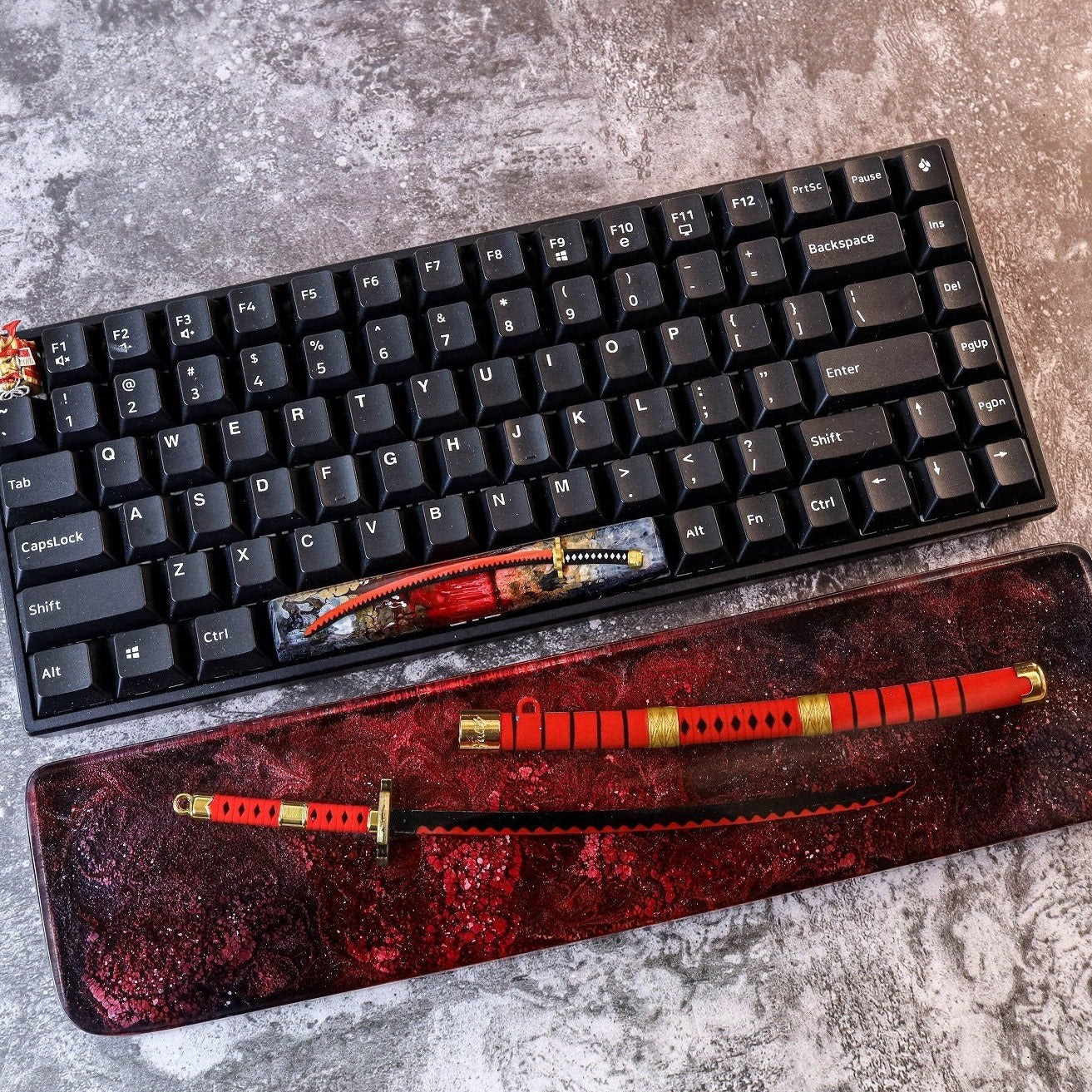 Red Katana Resin Wrist Rest