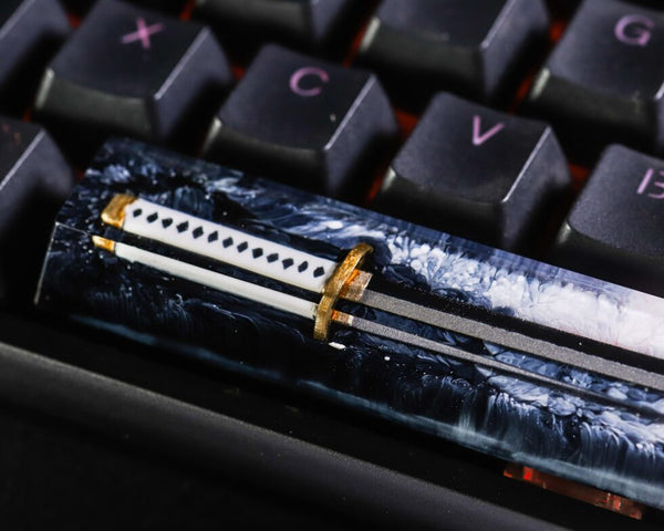 Black and white katana spacebar