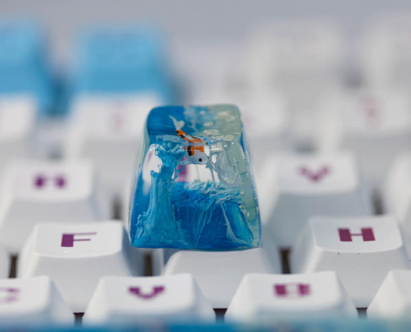 Skyblue Koi Artisan Keycap