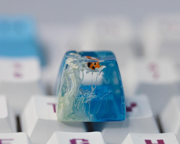 Skyblue Koi Artisan Keycap