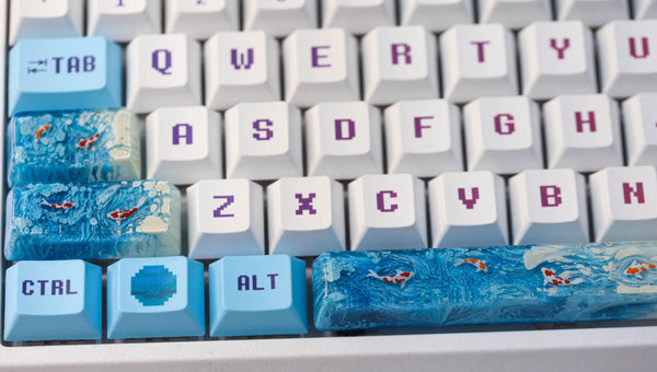 Skyblue Koi Artisan Keycap