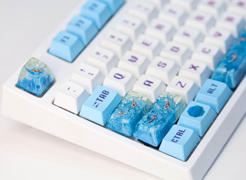 Skyblue Koi Artisan Keycap