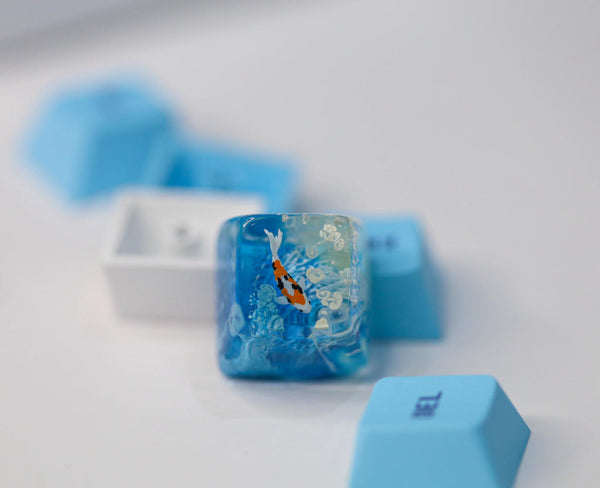 Skyblue Koi Artisan Keycap