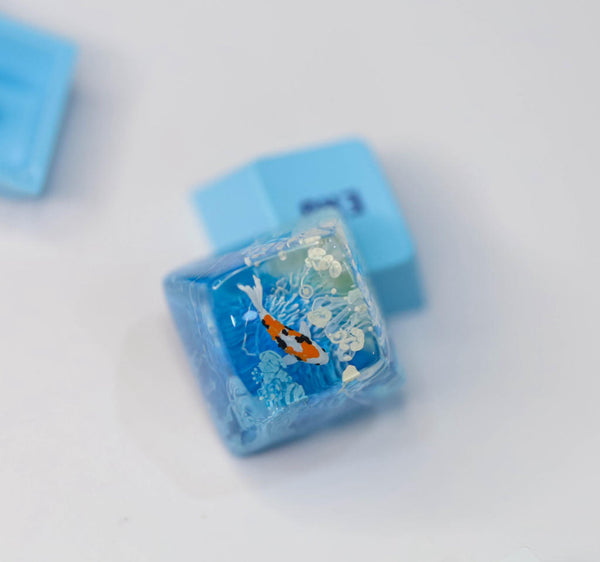 Skyblue Koi Artisan Keycap