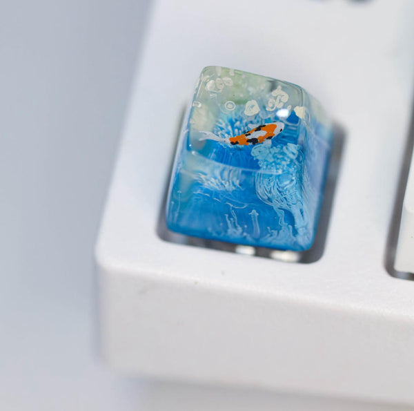 Skyblue Koi Artisan Keycap