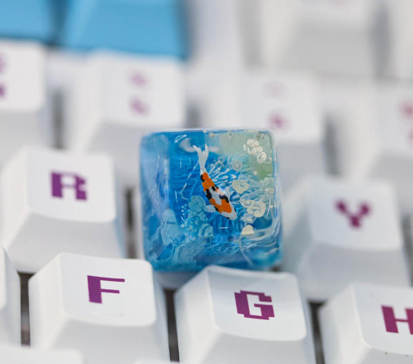 Skyblue Koi Artisan Keycap