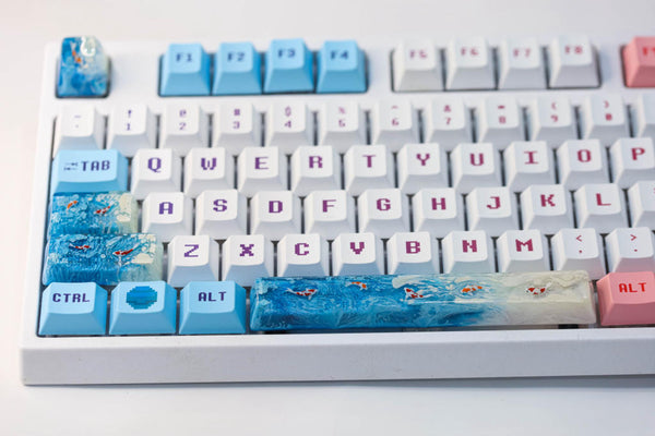 Skyblue Koi Artisan Keycap